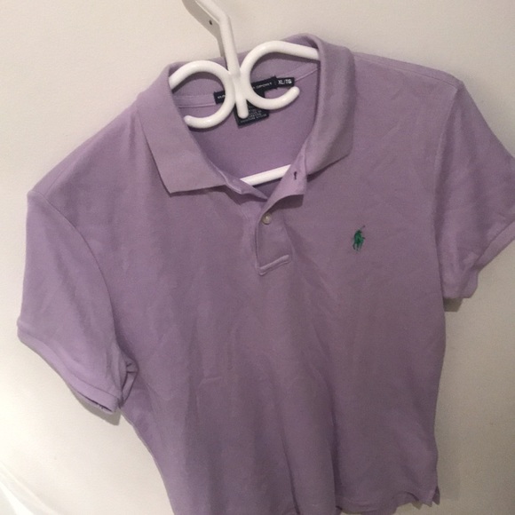 Beautiful Silky Smooth Unisex Ralph Lauren Lavender Polo w/ Green Logo XL slim - Picture 2 of 6